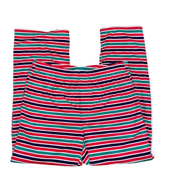 Jammies for your Family Mens Size Large Velour Navy-White-Green-Red Stripes - Picture 1 of 3